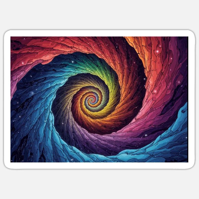 Vortex galactique coloré Sticker taille S (10 x 10 cm)