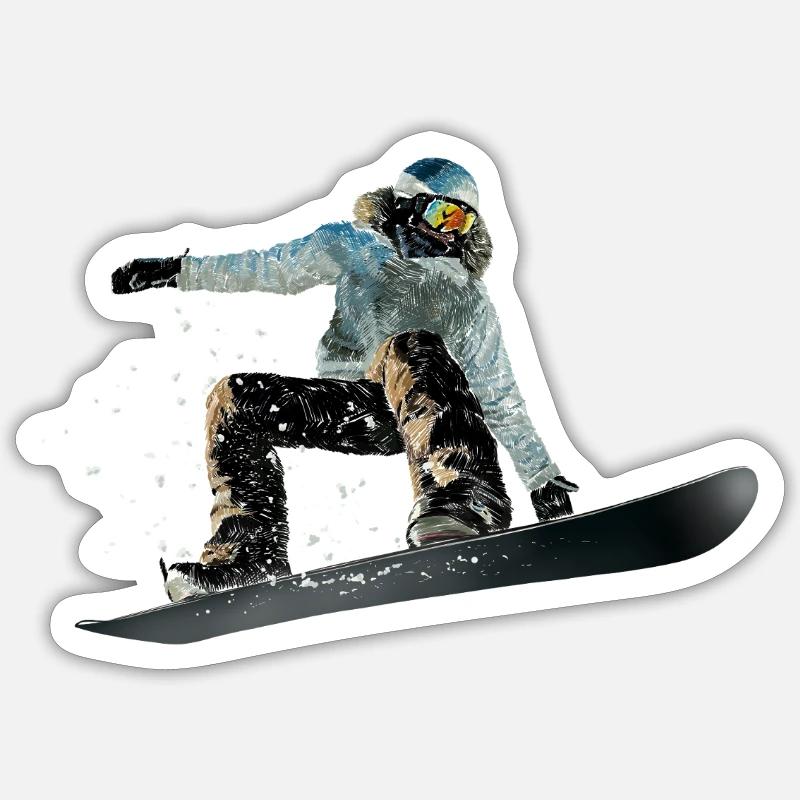 Snowboarding - Sticker size S (10 x 10 cm) - white matte