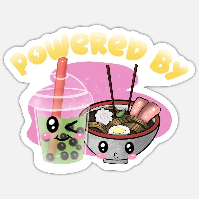 powered by Ramen - Sticker size S (10 x 10 cm) - white matte