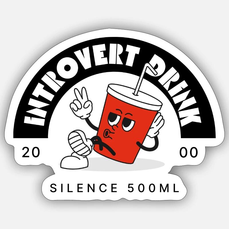 Introverti - Sticker taille S (10 x 10 cm) - blanc mat