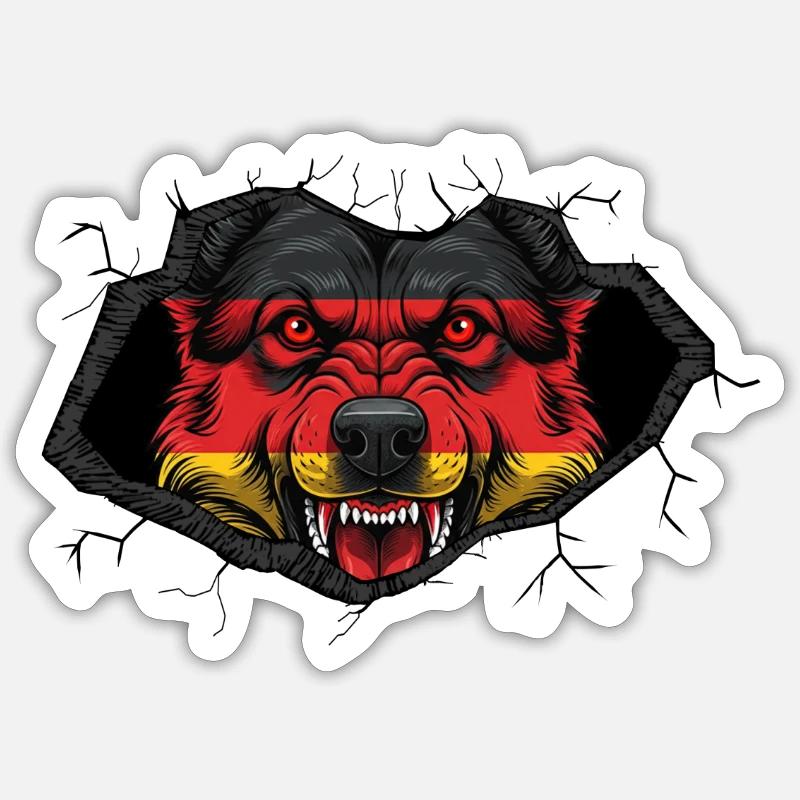German Shepherd Germany Flag - Sticker size S (10 x 10 cm) - white matte