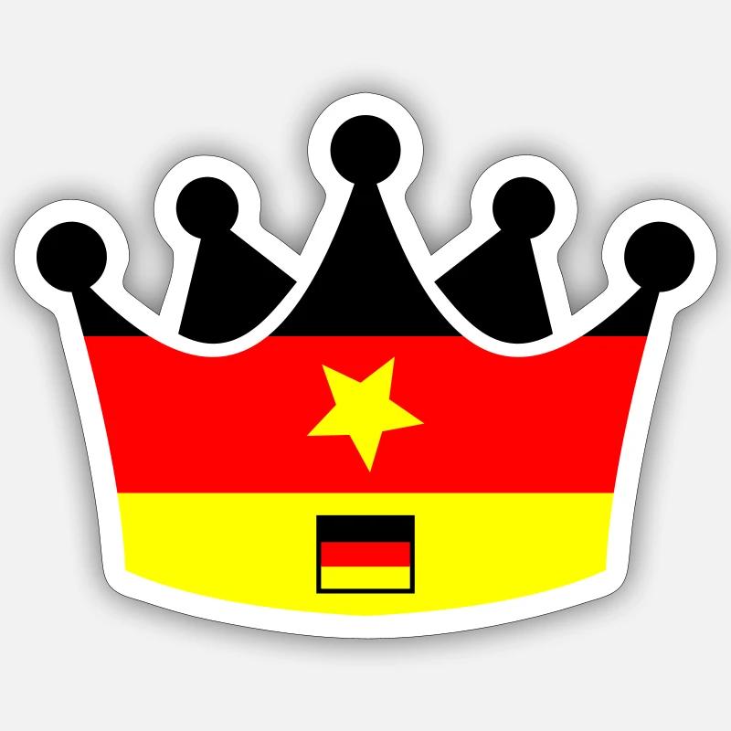 Deutschland Krone - Sticker Größe S (10 x 10 cm) - Mattweiß