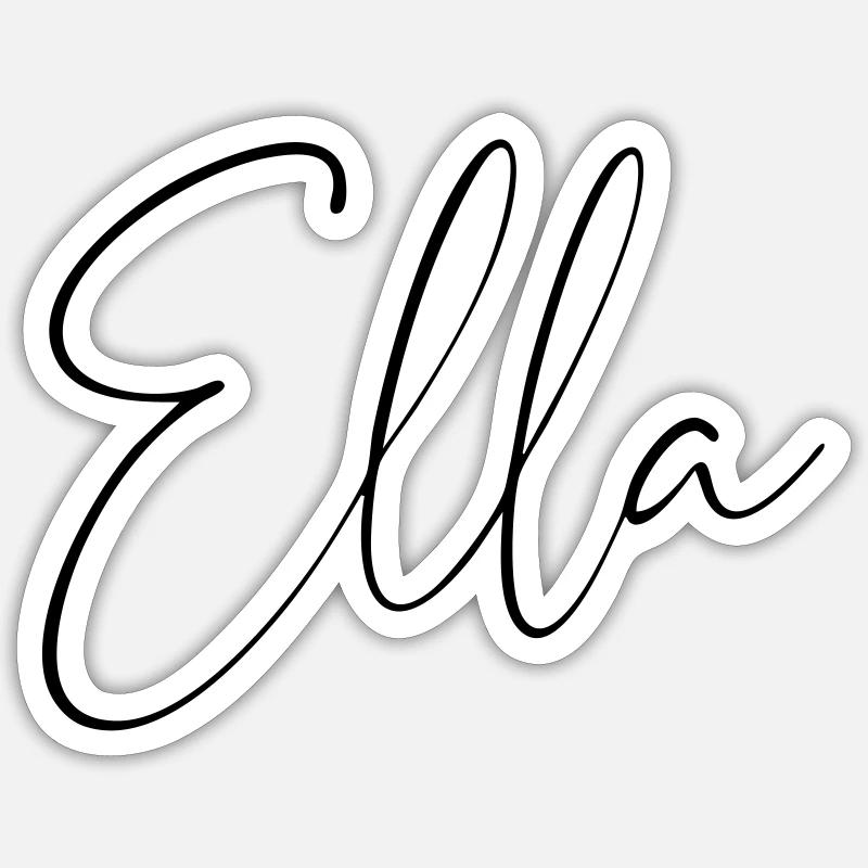 Ella / Handwriting Personalized Design - Sticker size S (10 x 10 cm) - white matte