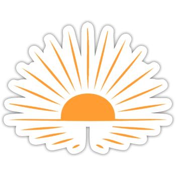 Sonnen-Strahl - Sticker Größe S (10 x 10 cm) - Mattweiß - Vorne