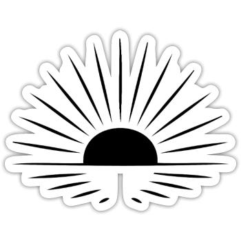 Rayon de soleil : la pleine conscience minimaliste - Sticker taille S (10 x 10 cm) - blanc mat - Devant