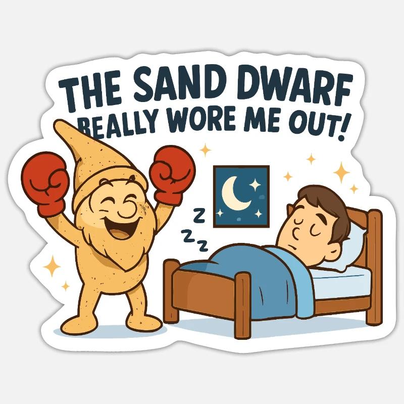 The sand dwarf strikes ! - Sticker size S (10 x 10 cm) - white matte