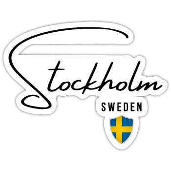 Elegantes Design Stockholm, ich liebe Stockholm - Sticker Größe S (10 x 10 cm) - Mattweiß - Vorne