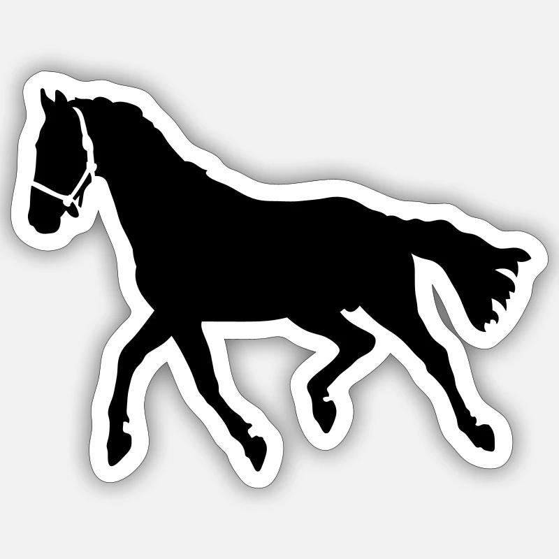 Cheval - Sticker taille S (10 x 10 cm) - blanc mat