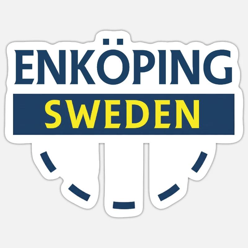 Enköping Schweden Emblem - Sticker Größe S (10 x 10 cm) - Mattweiß