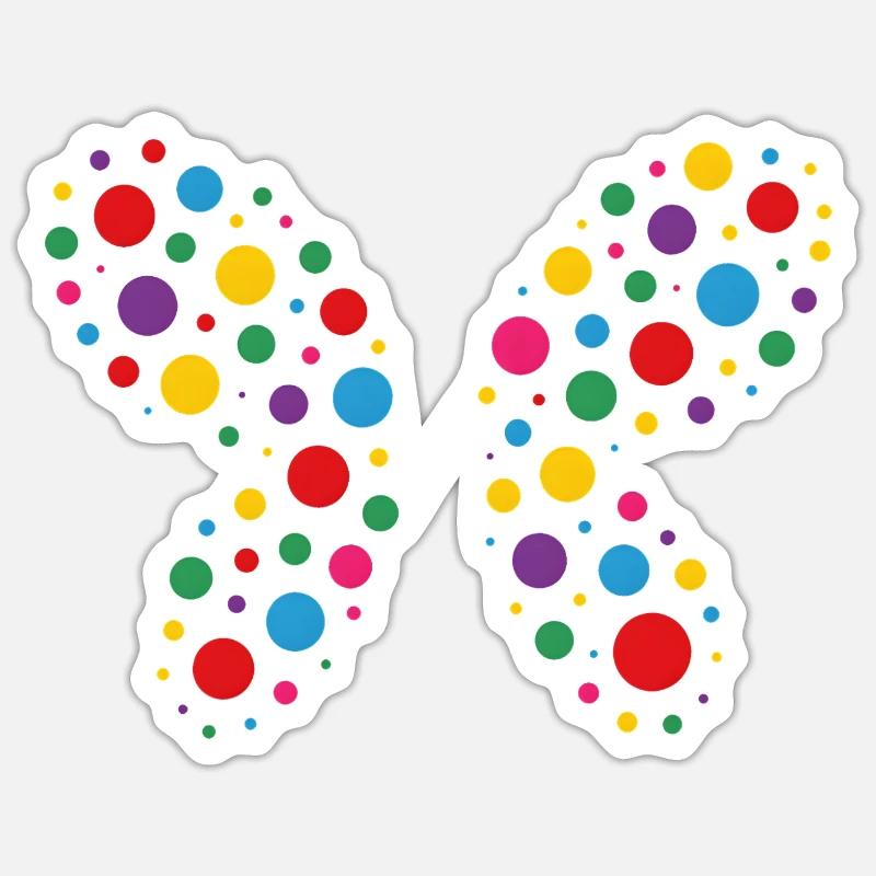 Bloom d’aile de point coloré Sticker taille S (10 x 10 cm)