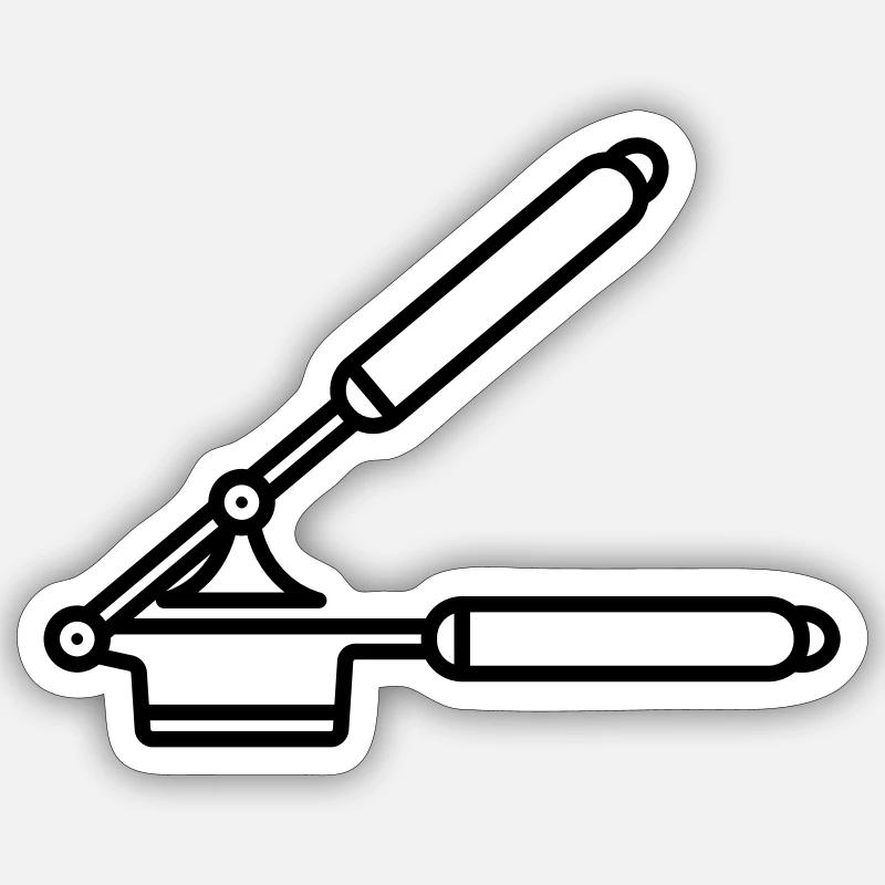 Garlic press or spaetzle press Sticker size S (10 x 10 cm)