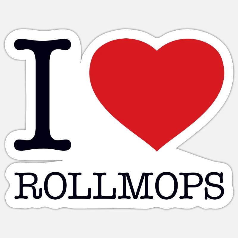 I love Rollmops - Sticker size S (10 x 10 cm) - white matte