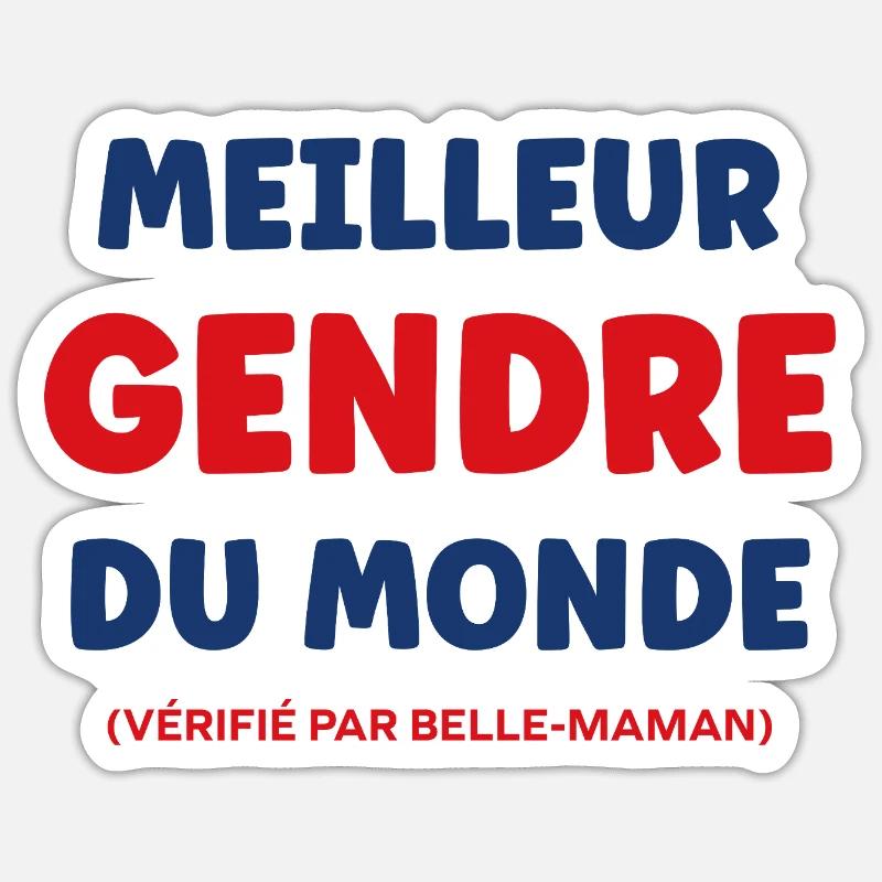 gendre - Sticker taille S (10 x 10 cm) - blanc mat