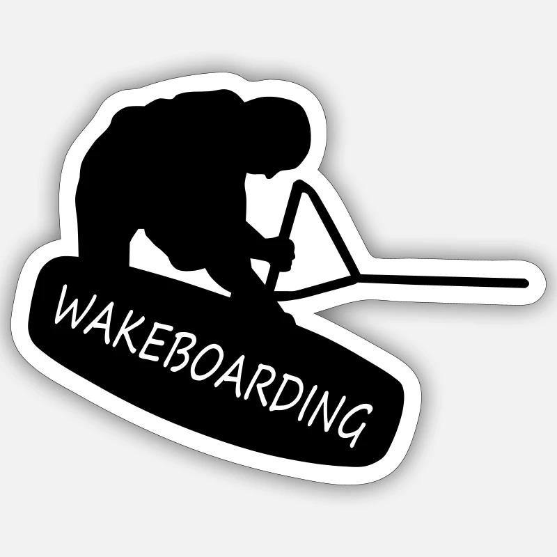 Wakeboard - Sticker taille S (10 x 10 cm) - blanc mat