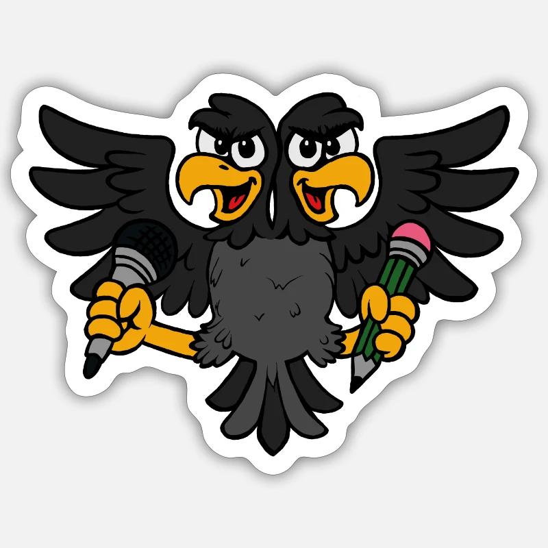 Aigle Créatif - Sticker taille S (10 x 10 cm) - blanc mat