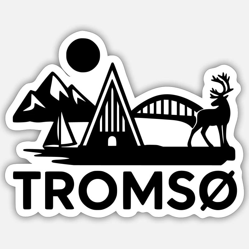 Tromsø Silhouette - Sticker taille S (10 x 10 cm) - blanc mat