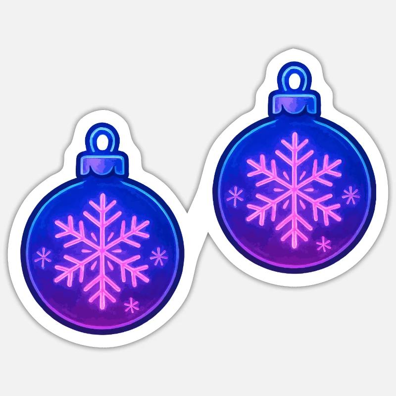 Weihnachtskugel Schneeflocke Ornament - Sticker Größe S (10 x 10 cm) - Mattweiß