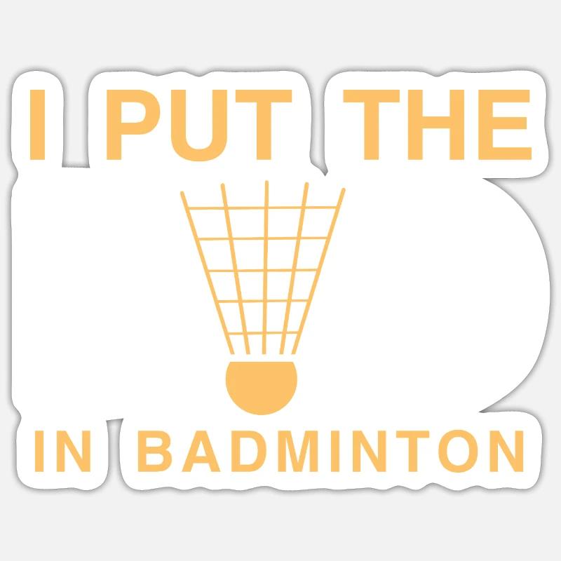 Badminton - Sticker Größe S (10 x 10 cm) - Mattweiß