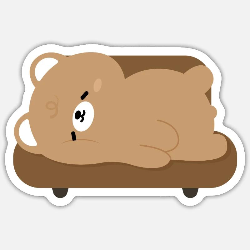 Tired Polar Bear on Sofa - Sticker size S (10 x 10 cm) - white matte