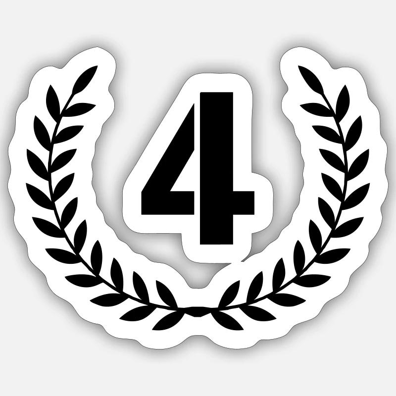 4 Kranz - Sticker Größe S (10 x 10 cm) - Mattweiß