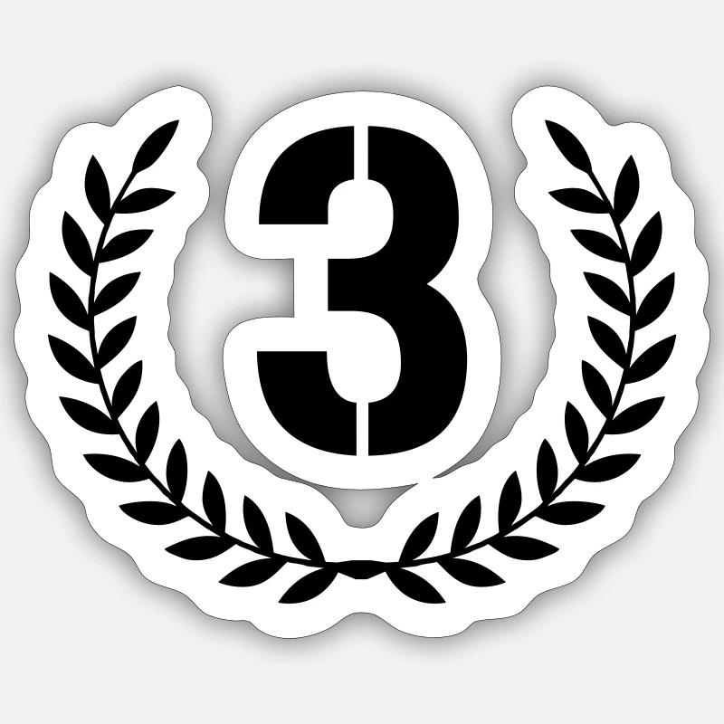 3 Kranz Sticker Größe S (10 x 10 cm)