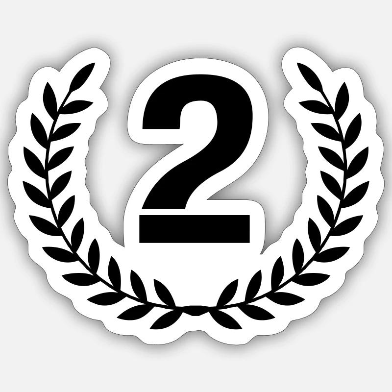 2 Kranz - Sticker Größe S (10 x 10 cm) - Mattweiß
