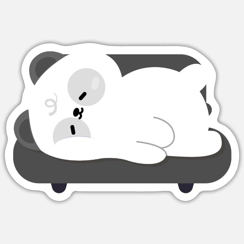 Tired Panda Nap on Sofa Sticker size S (10 x 10 cm)
