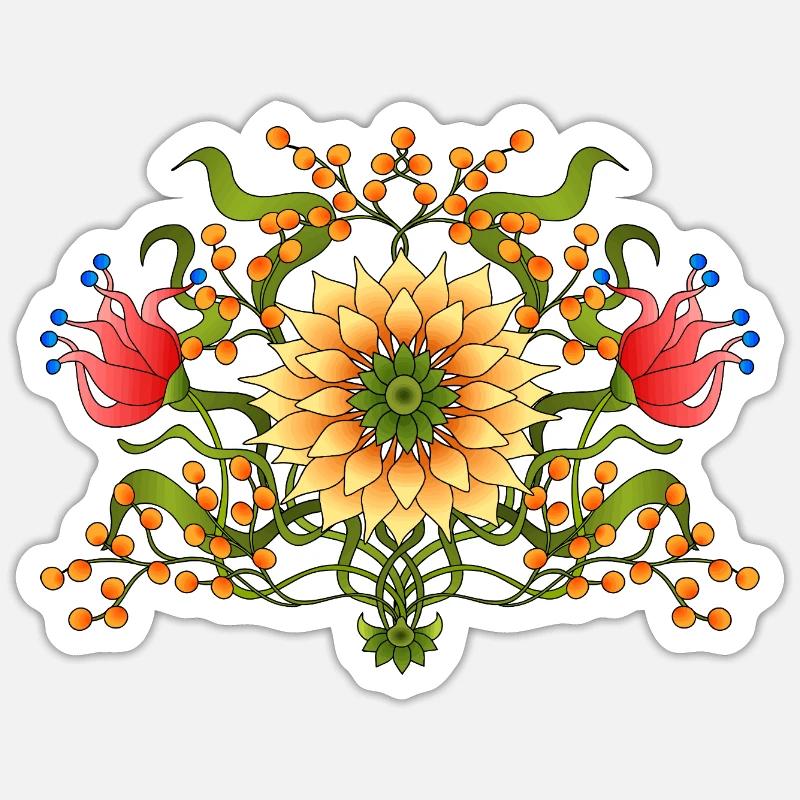 Blumen - Sticker Größe S (10 x 10 cm) - Mattweiß