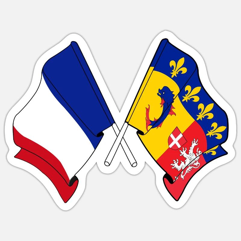 Rhône-Alpes-Herzfrequenz FR Sticker Größe S (10 x 10 cm)