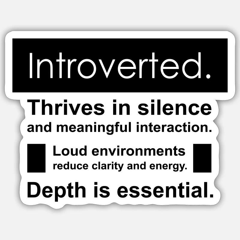 Introverti - Sticker taille S (10 x 10 cm) - blanc mat