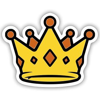 Goldene König Krone Juwelen Vektor - Sticker Größe S (10 x 10 cm) - Mattweiß - Vorne
