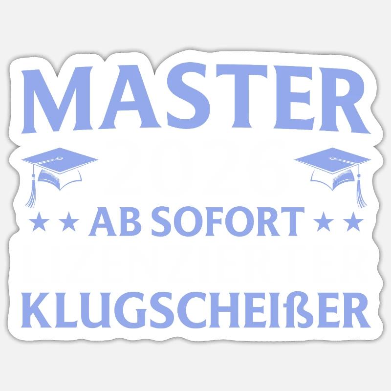 Studium geschafft 2026 Master Abschluss Geschenk - Sticker Größe S (10 x 10 cm) - Mattweiß