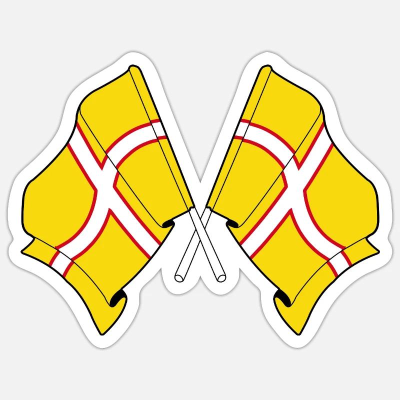 Dorset Crossed Flags - Sticker taille S (10 x 10 cm) - blanc mat