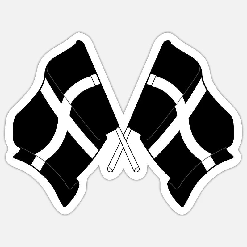 Cornwall Crossed Flags - Sticker size S (10 x 10 cm) - white matte