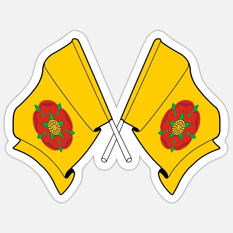 Drapeaux croisés du Lancashire Sticker taille S (10 x 10 cm)