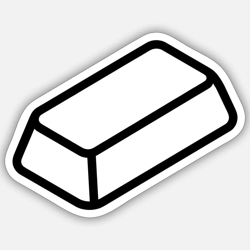 Gold Bar - Sticker size S (10 x 10 cm) - white matte