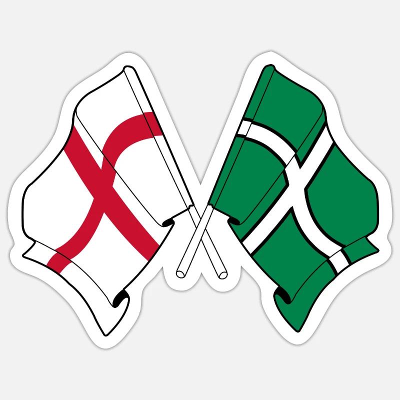 Devon & England Crossed Sticker size S (10 x 10 cm)