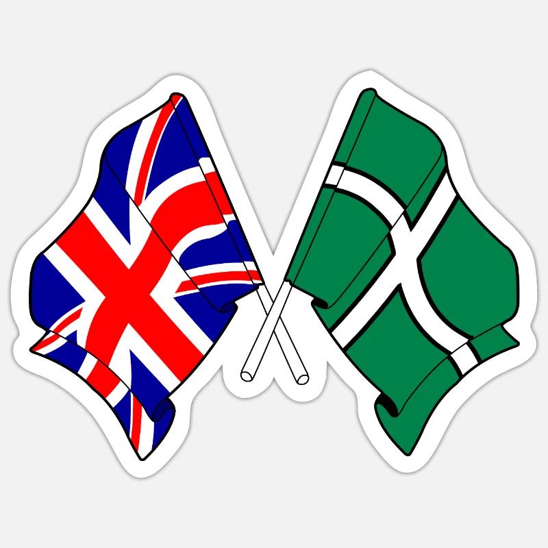 Devon & Great Britain Cross Sticker Größe S (10 x 10 cm)