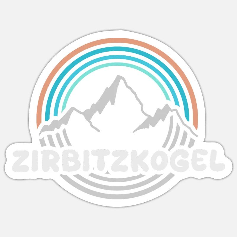 Zirbitzkogel als Berg - Sticker Größe S (10 x 10 cm) - Mattweiß