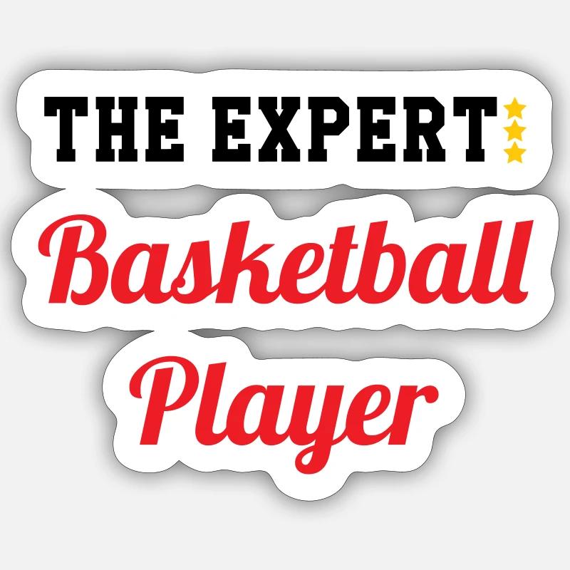 L'Expert du Basket - Sticker taille S (10 x 10 cm) - blanc mat