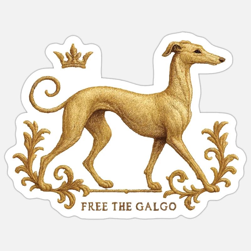 Libérez le Galgo - Broderie n°01 - Sticker taille S (10 x 10 cm) - blanc mat