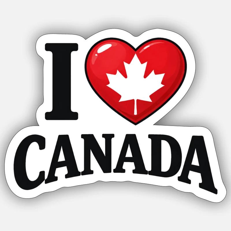 I Love Canada – Maple Leaf Message Sticker size S (10 x 10 cm)