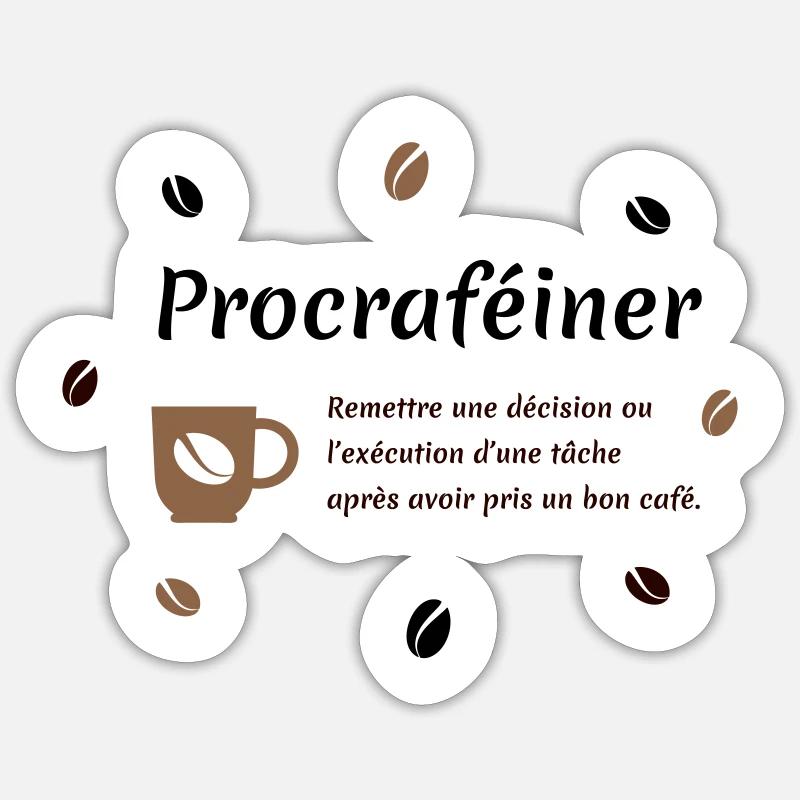 Procrafeinate - Sticker size S (10 x 10 cm) - white matte