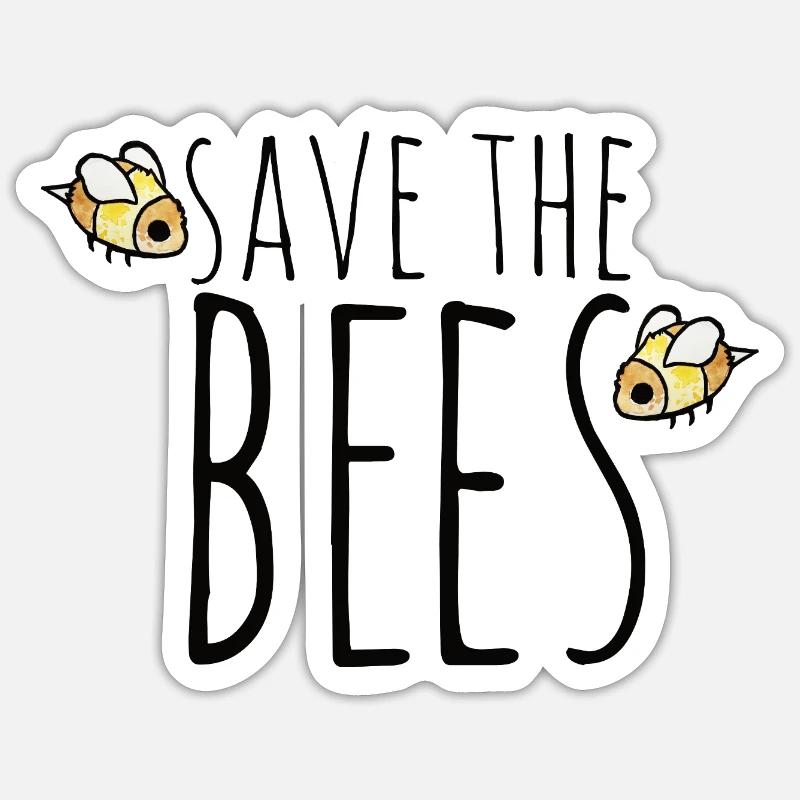 Save the Bees Bienenschutz - Sticker Größe S (10 x 10 cm) - Mattweiß