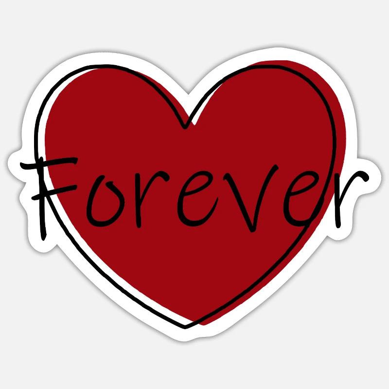 Cadeau rouge de la Saint-Valentin - Sticker taille S (10 x 10 cm) - blanc mat