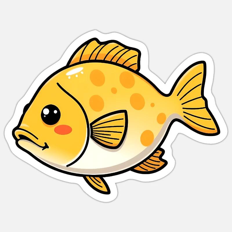 Fisch - Sticker Größe S (10 x 10 cm) - Mattweiß