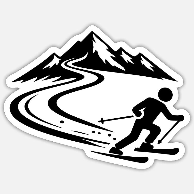 Ski Mountains Slope Sticker size S (10 x 10 cm)