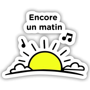 Ein weiterer Morgen - Sticker Größe S (10 x 10 cm) - Mattweiß - Vorne