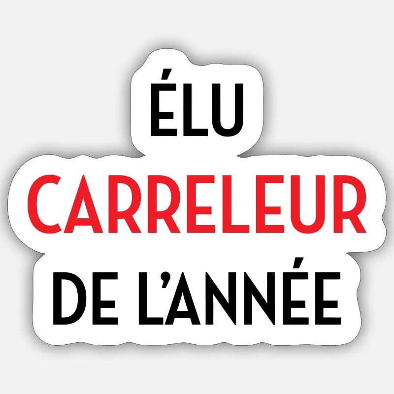 Élu Carreleur de l’année - Sticker taille S (10 x 10 cm) - blanc mat