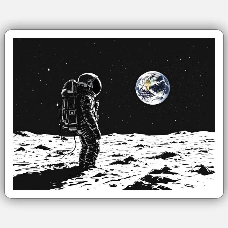 Astronaut looking back Sticker Größe S (10 x 10 cm)